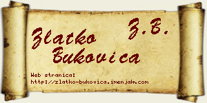 Zlatko Bukovica vizit kartica